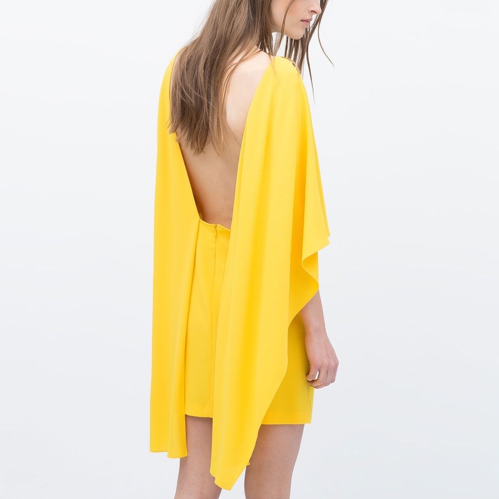 Zara Open Back Yellow Dress